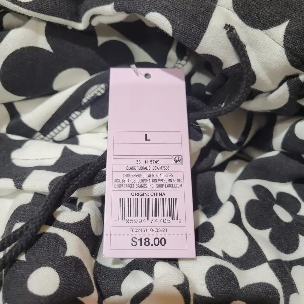 Wild Fable Long Sleeve Crop Hoodie, Black/White, Size L, NWT - Picture 7 of 8